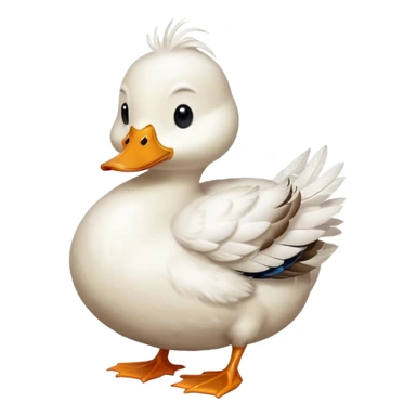 cute duck showing off its belly sticker