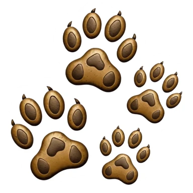 3- legged dog paw prints. The missing leg is in the left rear sticker