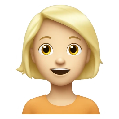 talking blond child with two speech bubbles near sticker