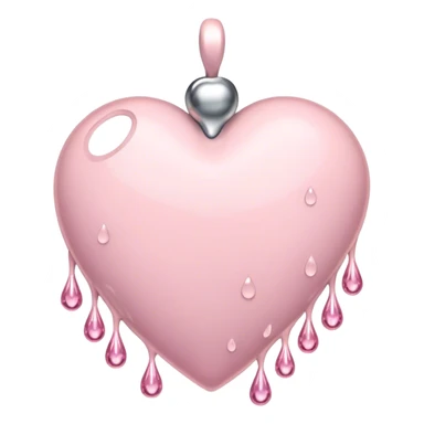 Light pink heart with metalic drops sticker