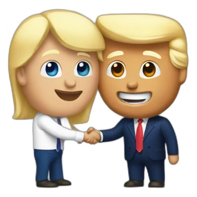 Donald Trump handshakes Biden sticker