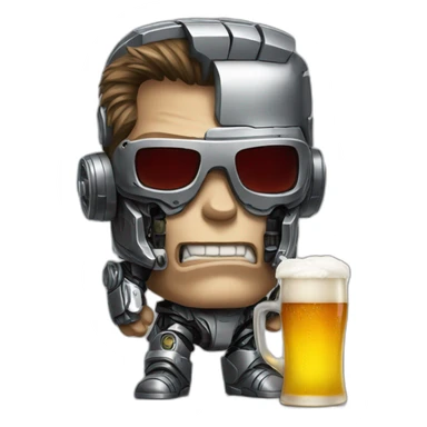 Terminator with a beer sticker