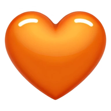 heart with a metallic orange finish sticker