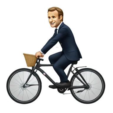 macron sur un velo sticker