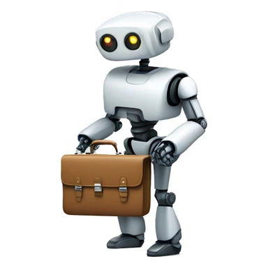 robot holds briefcase sticker