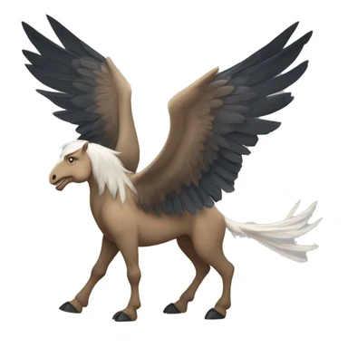 hippogriff: Majestic creatures with the front legs, wings, and head of a giant eagle and the body, hind legs, and tail of a horse. sticker