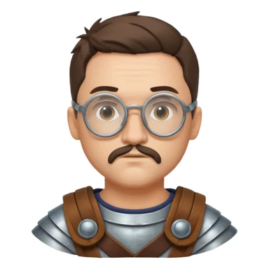 scientist, wearing gladiator cloth, big round glassed sticker