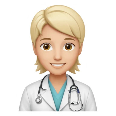 androgynous medium tone skin physician, NO stethoscope around neck sticker