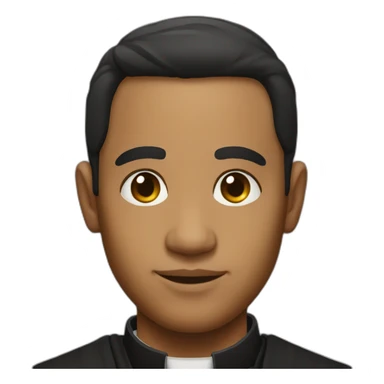 Tan skinned black hair priest sticker