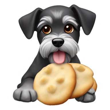 Miniature schnauzer eating pierogis sticker