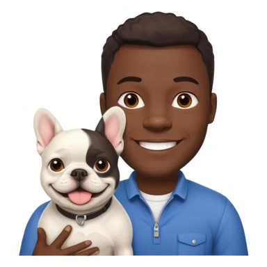 hombre médico de color de tez negro con bulldog francés blancos sticker