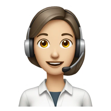 Pale brunette Call center lady  sticker