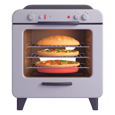 oven with food inside sticker