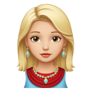 blonde girl with jewelry sticker