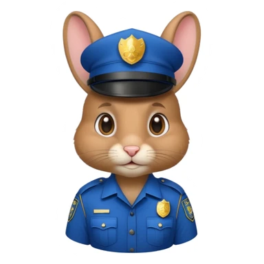 rabbit in police uniform sticker
