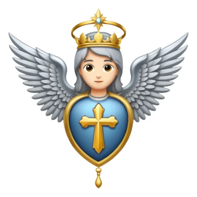 holy saint emblem with silver wings  sticker