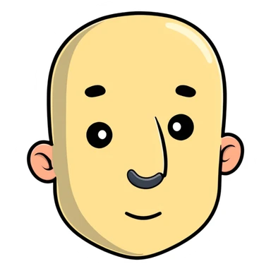 man with rectangle shaped head and big nose sticker
