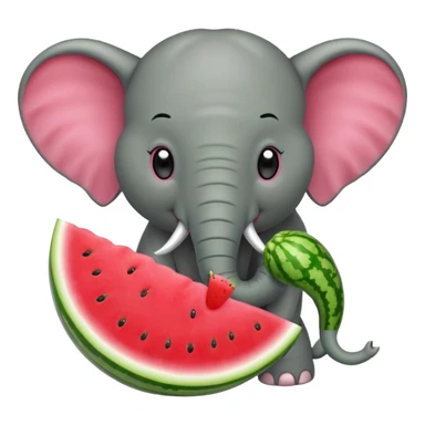 elephant eating watermelon sticker