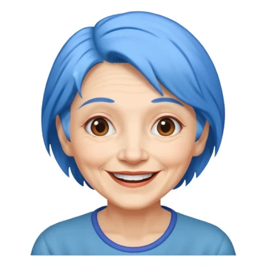 nlue hair old woman sticker