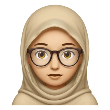 A veiled emoji wearing glasses sticker