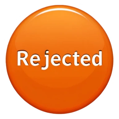 draws a circle around the word "rejected" sticker