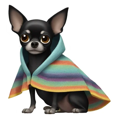 Black Chihuahua in a poncho  sticker