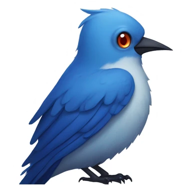 Blue bird with vampire fang sticker