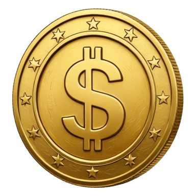 coin with dollar sign but design guidline in middle sticker