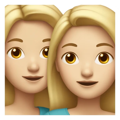 Blonde mother with white skin with her brown-haired adult daughter sticker