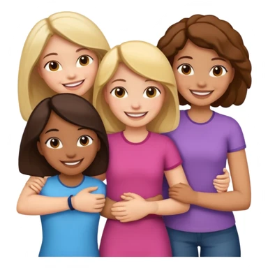 Girls with their arms around each other sticker