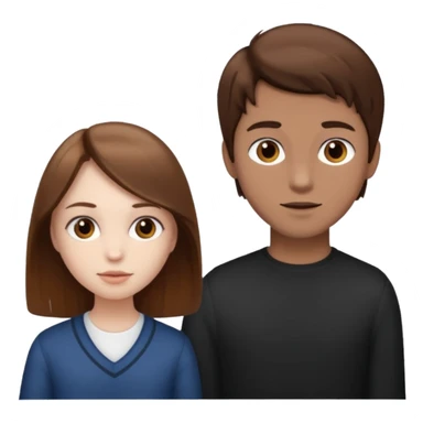 brown hair pale girl with brown boy brown hair boy sticker