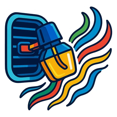 colorful and dynamic illustration of a modern car diffuser in action sticker