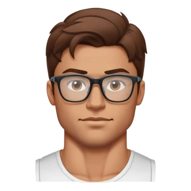 Sexy guy with muscles and glasses with brwn hair sticker