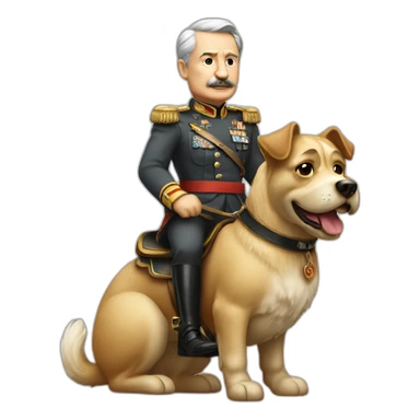 Old german dictator riding a dog sticker