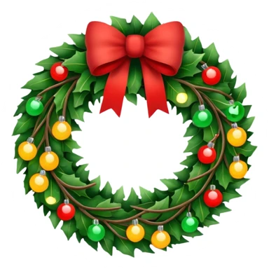 Christmas wreath with lights sticker