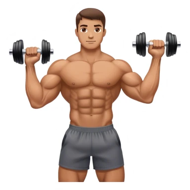 bicep side view holding a dumbbell sticker