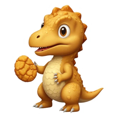 Cute Trex scared of dino chicken nugget sticker