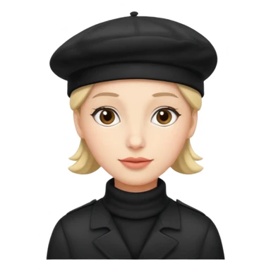 beret black winter sticker