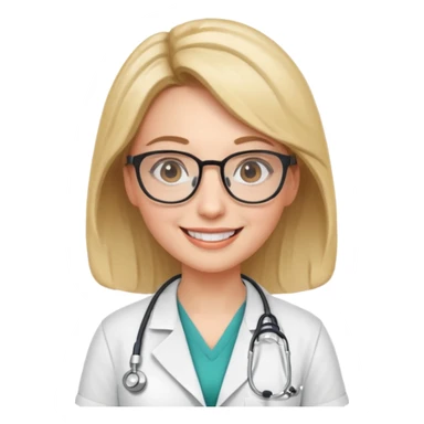 gözlüklü doktor kadın sticker