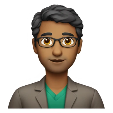 a brown indian science teacher 32 years old with real short hair and thick eyebrows sticker