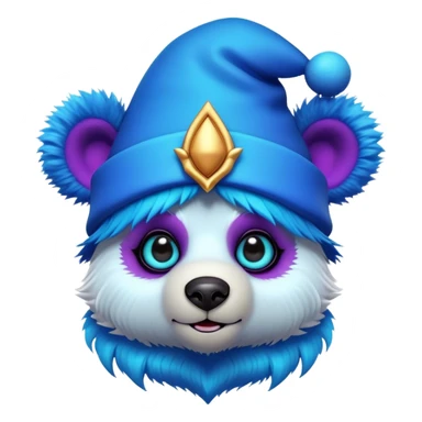 3D, adorable little Pixar style blue neon punk bear wearing a jester hat, ultra detailed, each lash, eye, and strand of fur is shown in stunning detail as though captured in a timeless photograph, rich textures, visually rich, so lifelike it feels like it could leap off the page at any moment sticker
