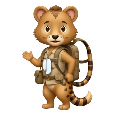  Safari Animal with Backpack  sticker