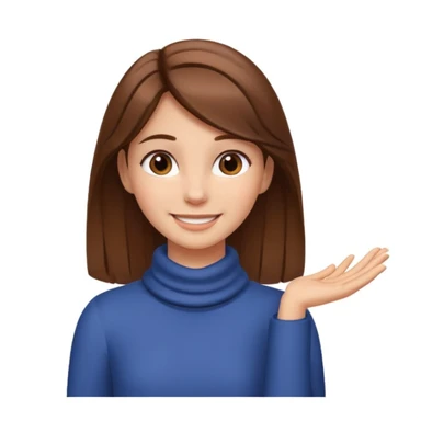 Girl smiling with hands around neck sticker