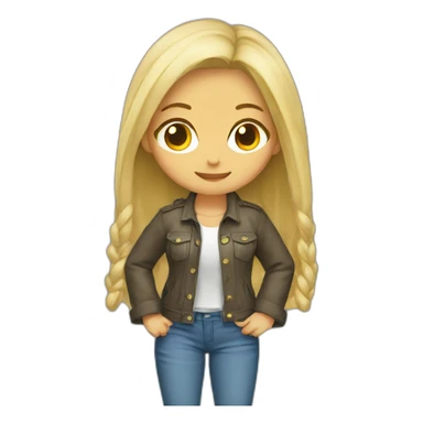 Blonde girl jacket tied around hips sticker