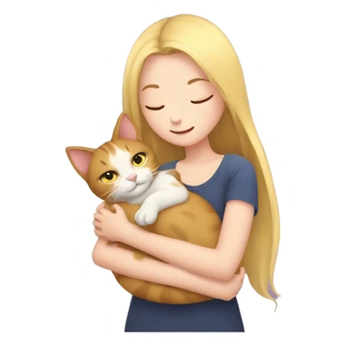 cat cuddles human girl sticker