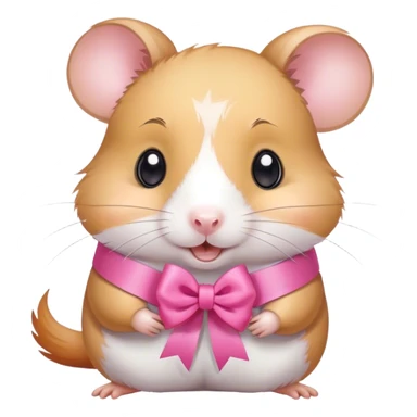 hamster pink ribbon with chat sticker