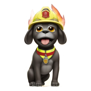 Dog made of fire fighting a tiny gorilla with a mustache  sticker