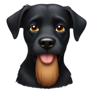 black dog with beard on chin sticker