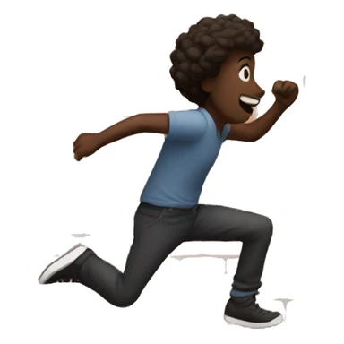 Dark skinned person jumping over a brick wall sticker