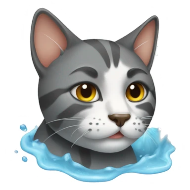 Soaked cat sticker